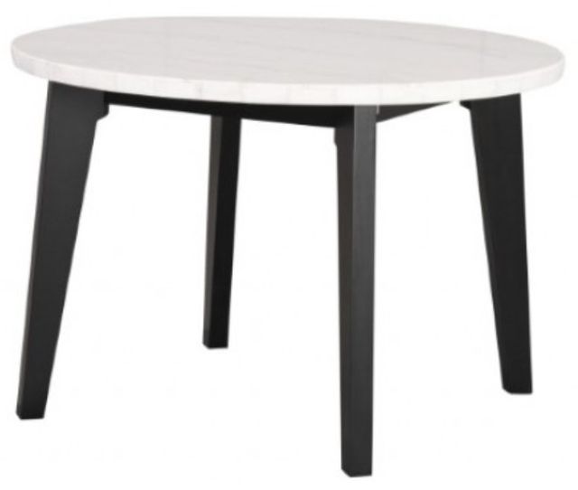 Furniture of America® Sabro 5-Piece White Round Dining Table Set with Black Base-1
