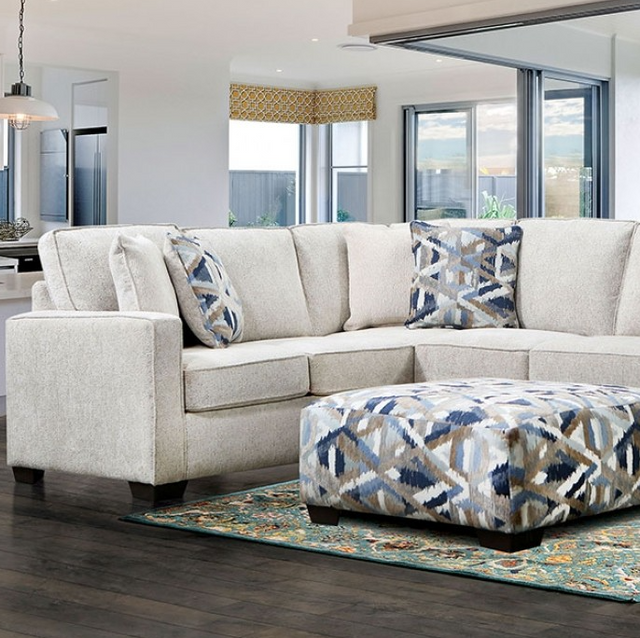 Furniture of America® Heathfield Ivory Sectional Sofa-0