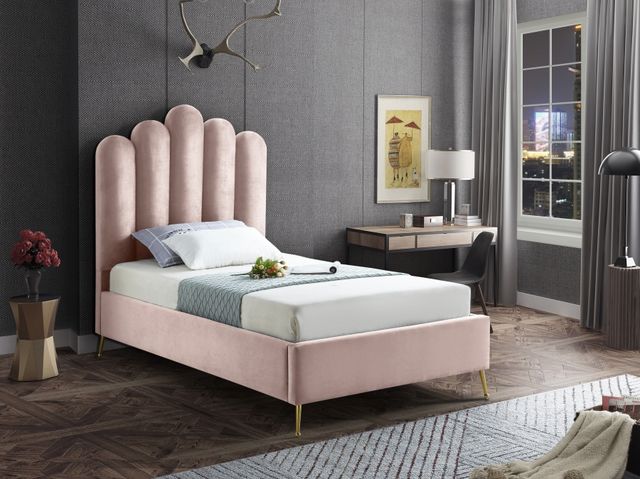 Meridian Furniture Lily Pink Twin Bed-3
