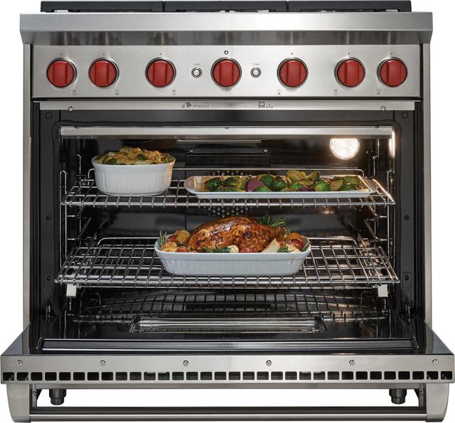 Wolf® 36" Stainless Steel Pro Style Natural Gas Range-2