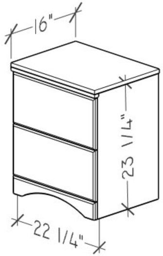 Perdue Woodworks 34,000 Essential White Drawer Nightstand-2