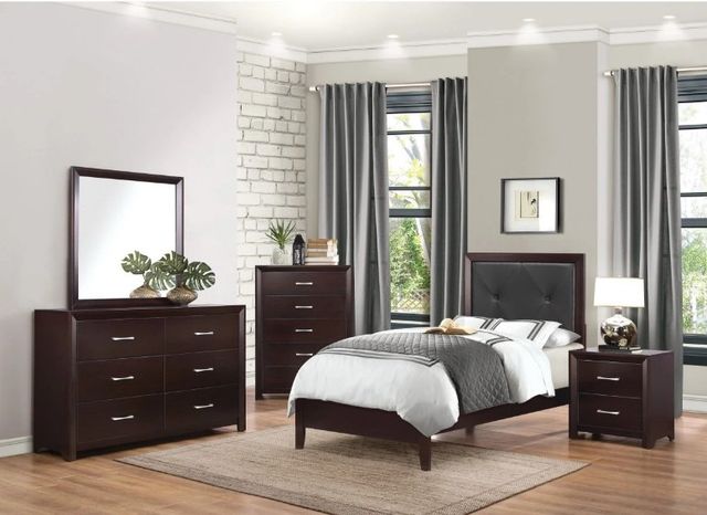 Homelegance® Edina Black/Espresso Twin Panel Bed-1