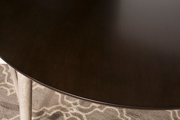 HH2 Home Mayson Gray Round Dining Table with Chocolate Top-2
