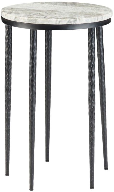 Crestview Collection Celia White End Table with Black Base-0