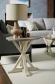 Hammary® Reclamation Place Sundried Natural Trestle Round End Table with Willowed Base-1