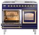 Ilve® Nostalgie II Noblesse 40'' Midnight Blue Pro Style Dual Fuel Range with Brass Trim-3