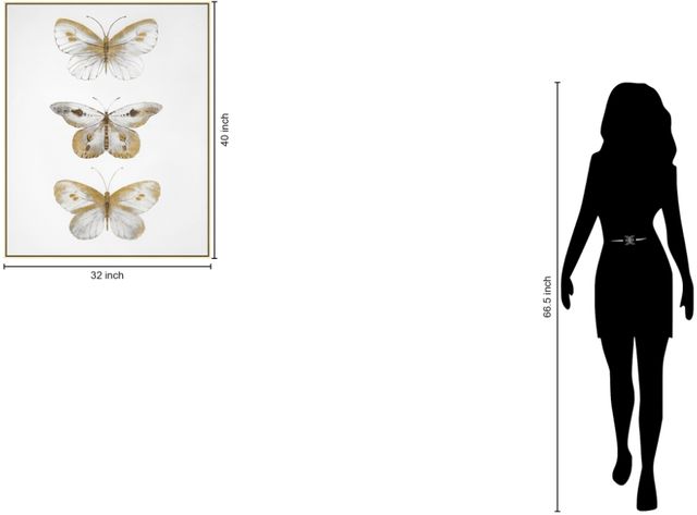 Classy Living Golden Trio Butterfly Study Wall Art-2