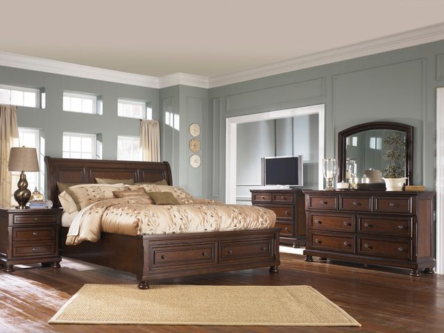 Millennium® by Ashley® Porter Rustic Brown Queen Sleigh Bed-3