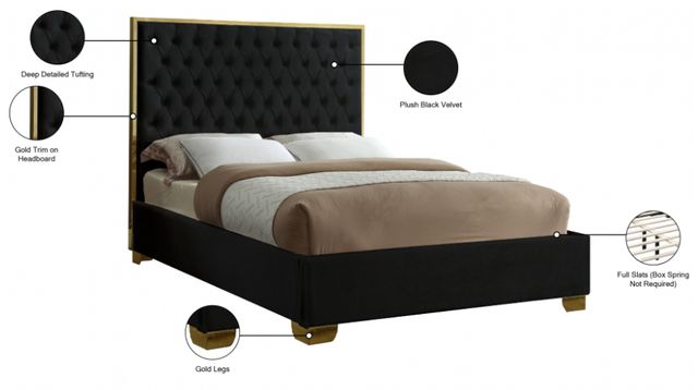 Meridian Furniture Lana Black Queen Upholstered Panel Bed-2