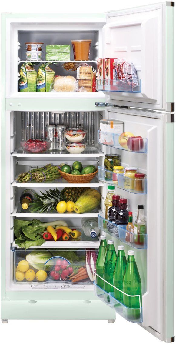 Unique® Appliances  27" 9.7 Cu. Ft. Summer Mint Green Classic Retro Propane Top Freezer Refrigerator-2