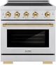 ZLINE Autograph Edition Paramount 30" Satin Stainless Steel Pro Style Induction Range with Polished Gold Accents-0