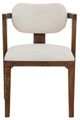 International Furniture Direct Zaphiro Lacquer Brown/White Upholstered Dining Arm Chair-2