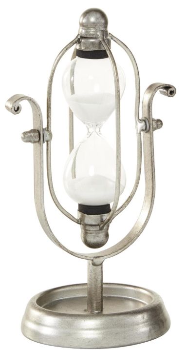 Deco Marche Silver 8" Hourglass Sand Timer-0