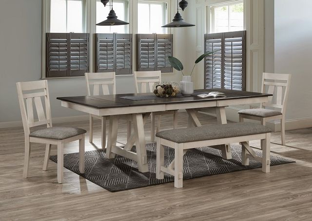 Crown Mark Maribelle Warm Grey Dining Table with Chalk Base-1