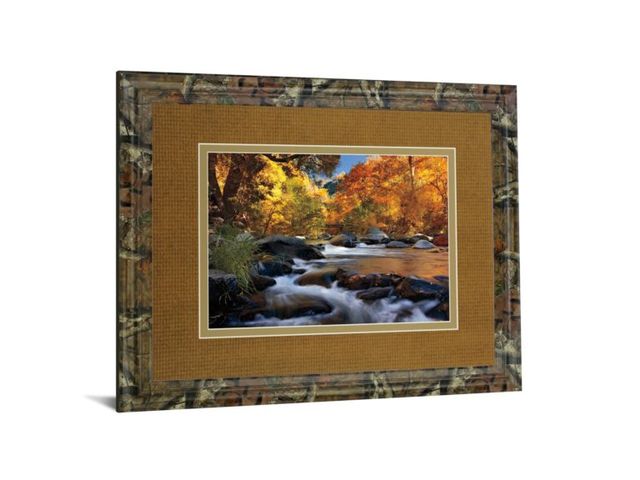 Classy Art “River Of Gold” By Mike Jones Gold 34 in. x 40 in. Framed Print Wall Art-1