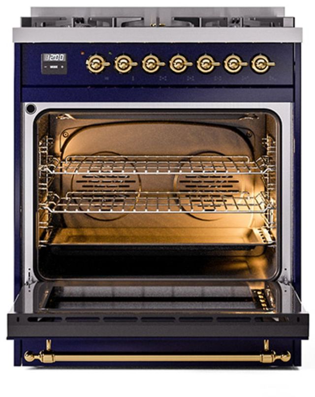 Ilve® Nostalgie II Series 30" Midnight Blue Pro Style Dual Fuel Range-3
