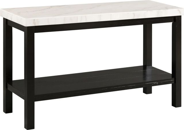 Elements International Marcello White Sofa Table with Black Base-0