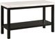 Elements International Marcello White Sofa Table with Black Base-0