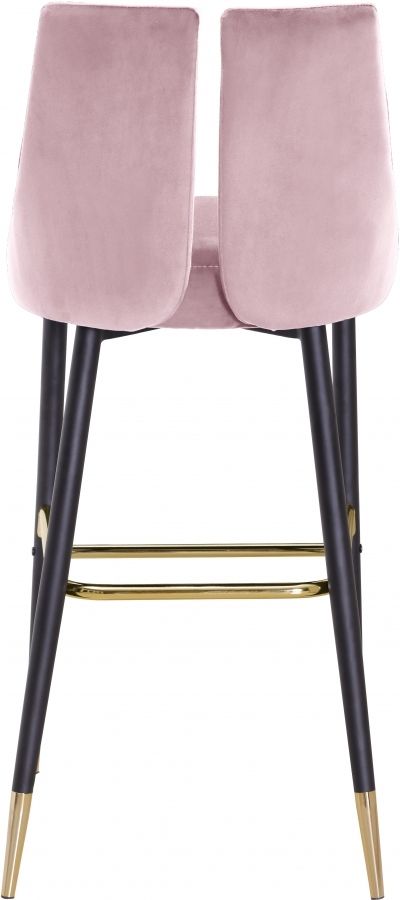 Meridian Furniture Sleek Pink Velvet Bar Stool-3