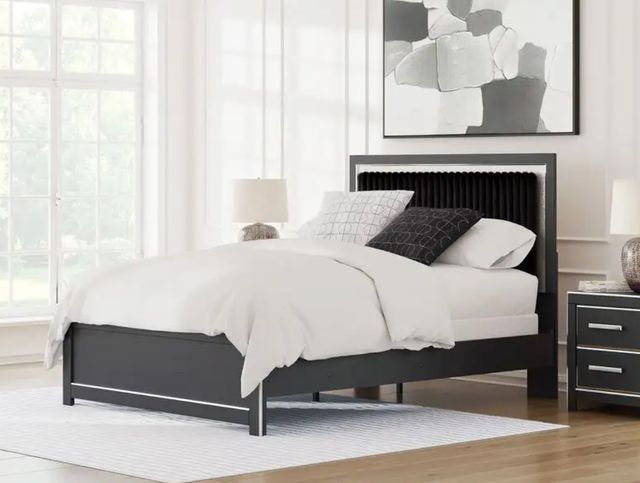 Signature Design by Ashley® Birmonton Black Queen Upholstered Panel Bed-3