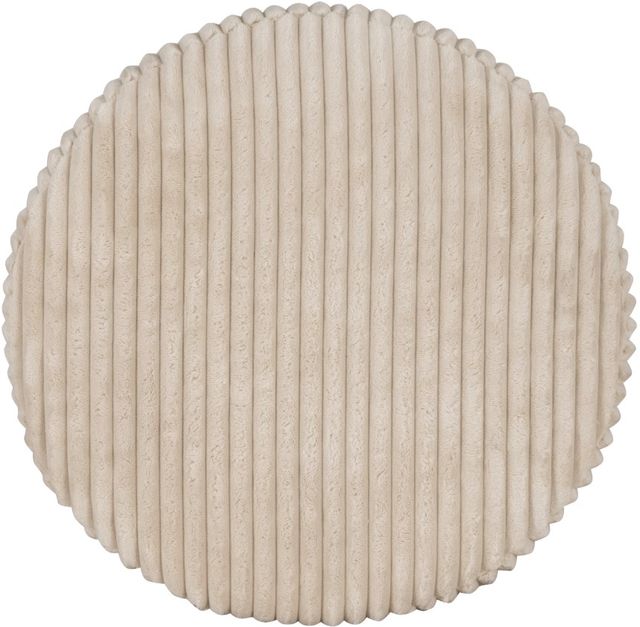 Linon Sunny Cream Corduroy Round Ottoman-3