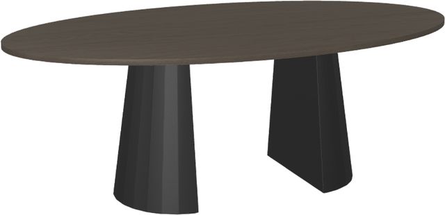 Amisco Customizable Gemma White Oak Veneer 84" Oval Dining Table-0