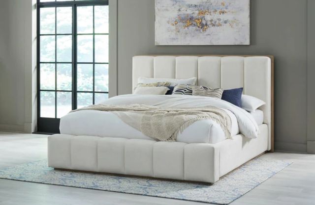 Modus Furniture Gardenia Chai/Cotton California King Upholstered Platform Bed-1