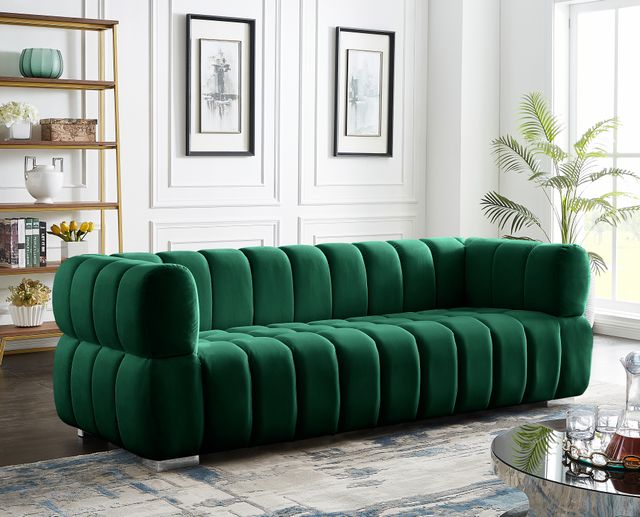 Meridian Furniture Gwen Green Velvet Sofa-2