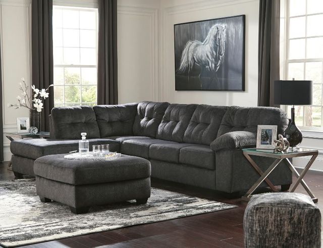 Signature Design by Ashley® Accrington 2-Piece Granite Sectional with Ottoman Set-3