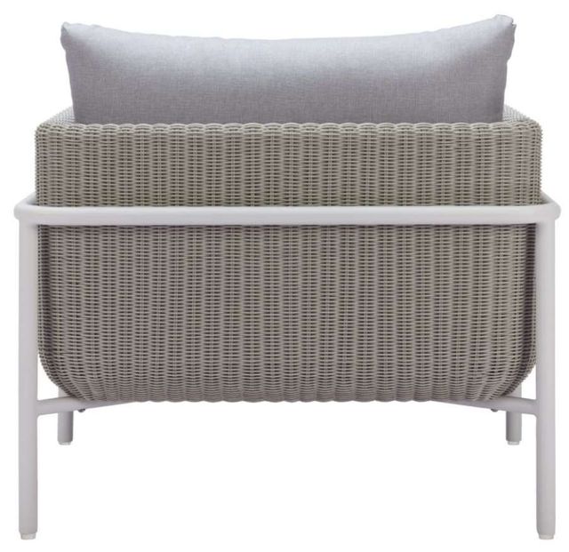 Zuo® Modern Frais Gray/White Aluminum Fabric Outdoor Accent Chair-3