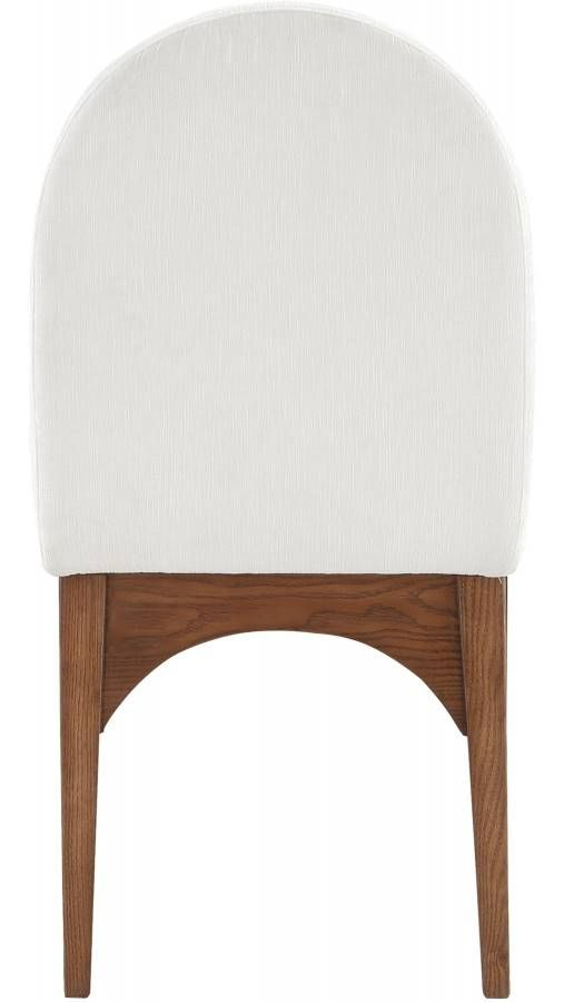 Meridian Furniture Waldorf Cream/Walnut Chenille Upholstered Dining Chair-2