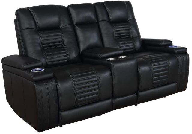 Coaster® Zane 3-Piece Black Power Reclining Living Room Set-2