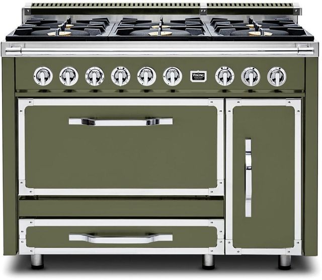 Viking® Tuscany 48" Cypress Green Dual Fuel Pro-Style Dual Fuel Natural Gas Range-0