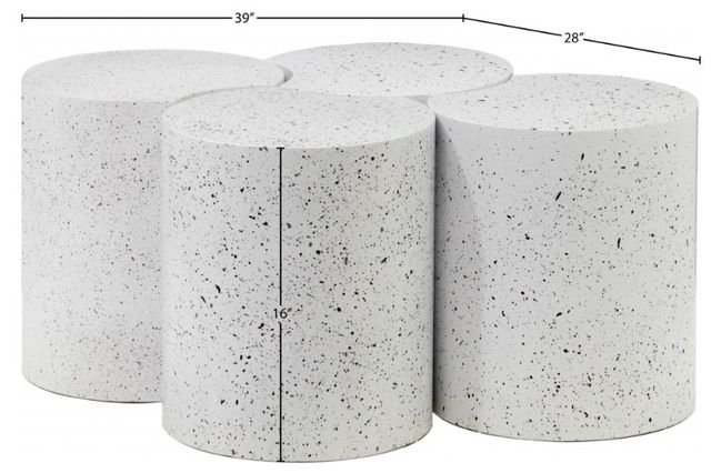 Meridian Furniture Dimple 4-Piece White 16'' Modular Nesting Coffee Table Set-3