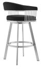 Armen Living Chelsea Black/Silver 26" Swivel Counter Stool-2