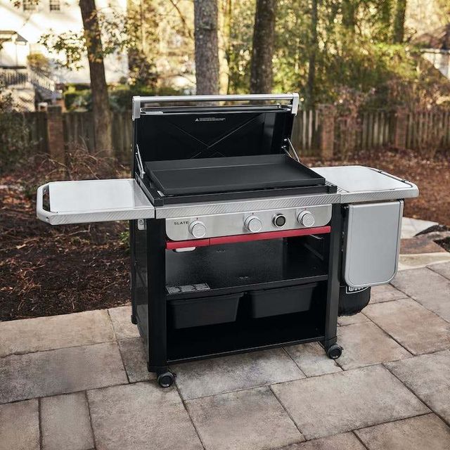 Weber® Slate™ 30" Black Outdoor Freestanding Gas Griddle-4