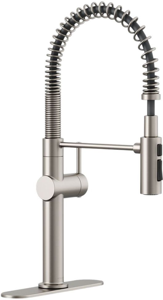 KOHLER® Crue® Vibrant Stainless Semi-Professional Kitchen Sink Faucet with 3-Function Sprayhead-0