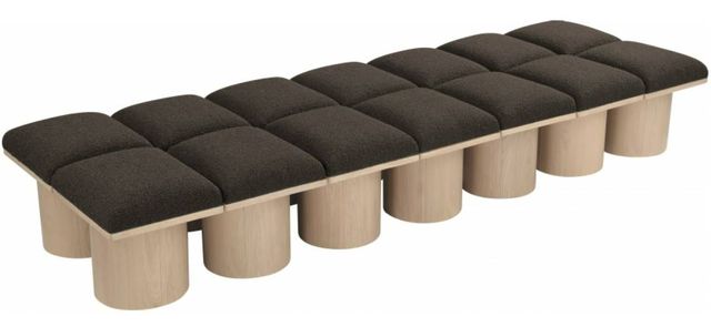 Meridian Furniture Pavilion 14-Piece Brown/Natural 109" Modular Bench Set-0