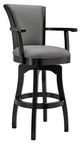 Armen Living Raleigh Gray 30" Arm Swivel Bar Stool-1