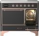 Ilve® Majestic III 40" Graphite Matte Pro Style Induction Range with Solid Door and Copper Trim-4