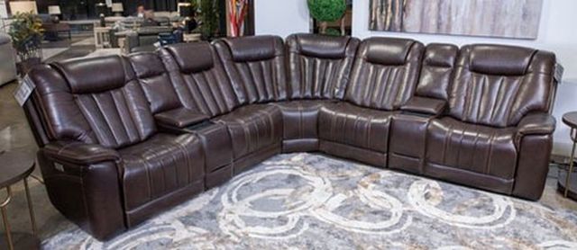 Signature Design by Ashley® Corklan 7-Piece Chocolate Power Reclining Sectional -0