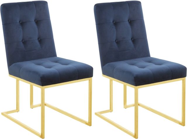 Coaster® Cisco 2-Piece Ink Blue/Gold Side Chairs-0