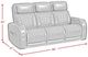 Elements International Prime Time P3 Jet Black Power Reclining Sofa with LED-2