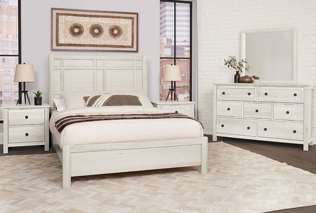 Artisan & Post by Vaughan-Bassett Weathered White California King Architectural Bed-1