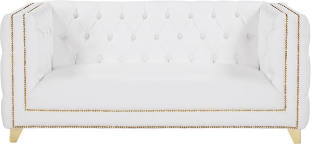 Meridian Furniture Michelle White Faux Leather Loveseat-3