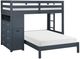 Homelegance® Sloane Navy Blue Twin over Full Youth Loft Bunk Bed with Chest and Hidden Desk-0
