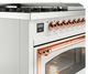 Ilve® Nostalgie II Noblesse 48'' White Pro Style Dual Fuel Range with Copper Trim-4