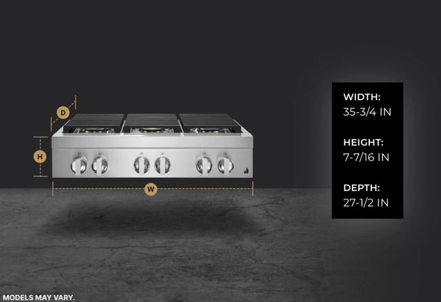 JennAir® NOIR™ 36" Stainless Steel Natural Gas Rangetop-2