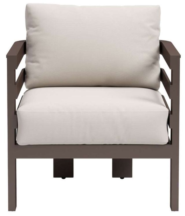 Zuo® Modern Bal Harbor Brown/White Aluminum Fabric Outdoor Accent Chair-1