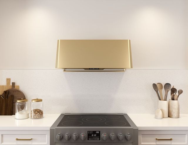 Zephyr Designer Collection Mesa 48" Satin Gold Wall Mounted Range Hood-3